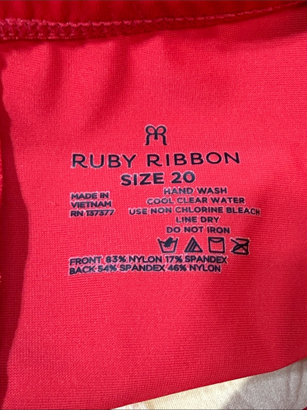 Ruby Ribbon ‘Riviera’ Classic Red Halter One-Piece Swimsuit - Picture 9 of 9